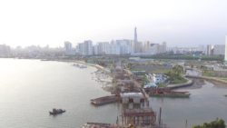 tiến độ xây dựng cầu qua đảo kim cương 26-01