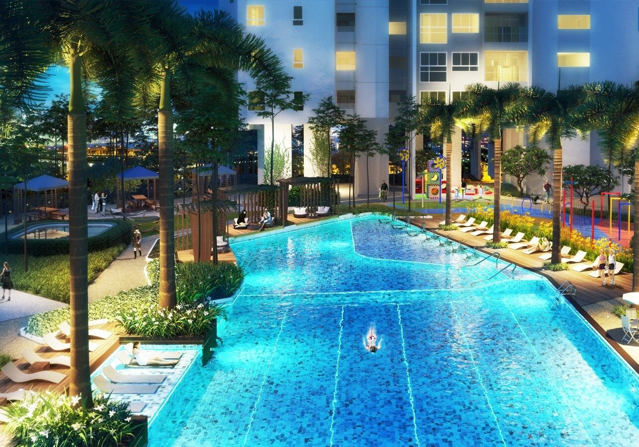 Hồ bơi chuẩn quốc tế căn hộ Sadora Apartment Sala Quận 2