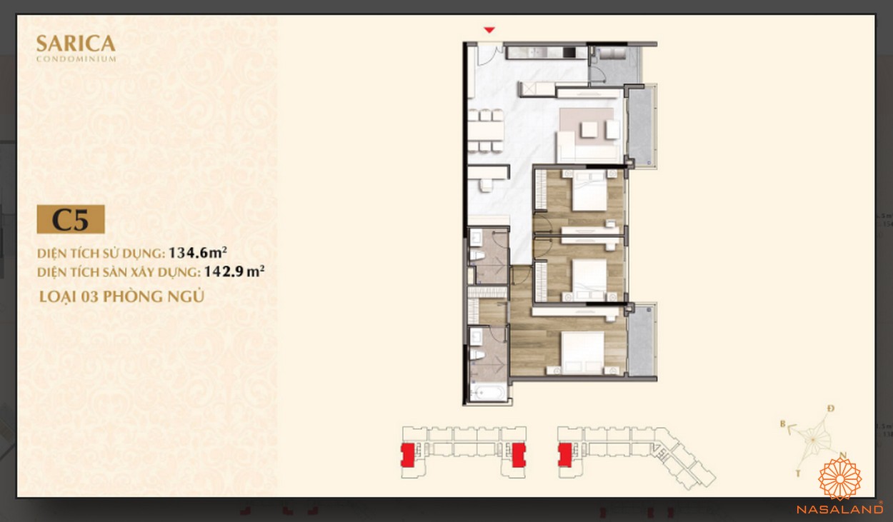 Thiết kế căn hộ C5 dự án Sarica Condominium Quận 2