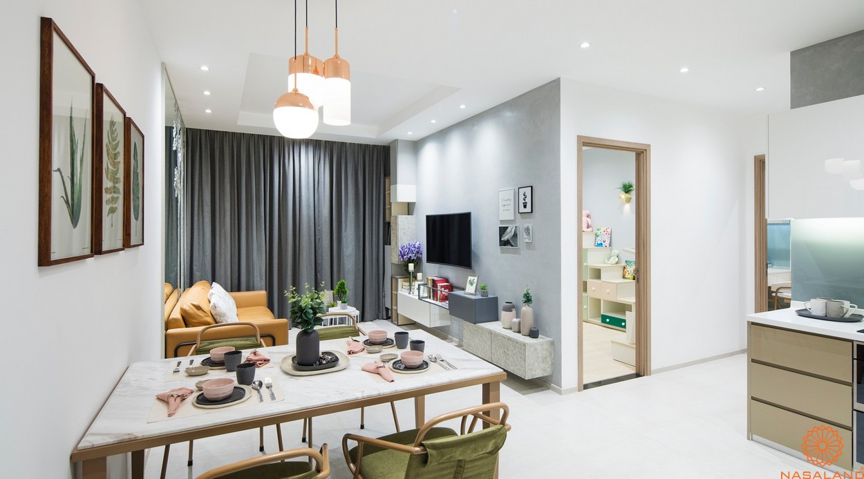 Nội thất phòng khách của dự án căn hộ Charmington Iris 2020