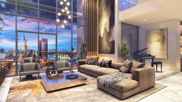 Phối cảnh nhà mẫu pentvilla tại Masteri Millennium