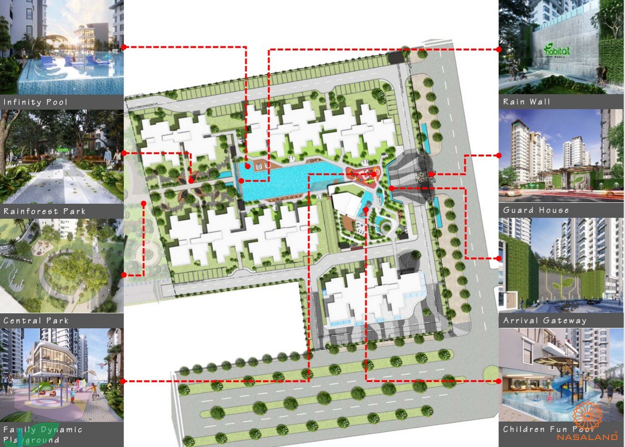 Mặt bằng tiện ích dự án căn hộ The Habitat Bình Dương