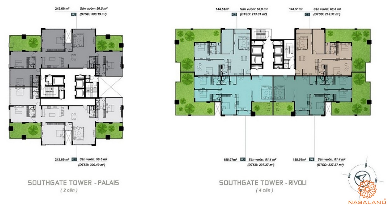 Mặt bằng Penthouse dự án căn hộ South Gate Tower quận 7