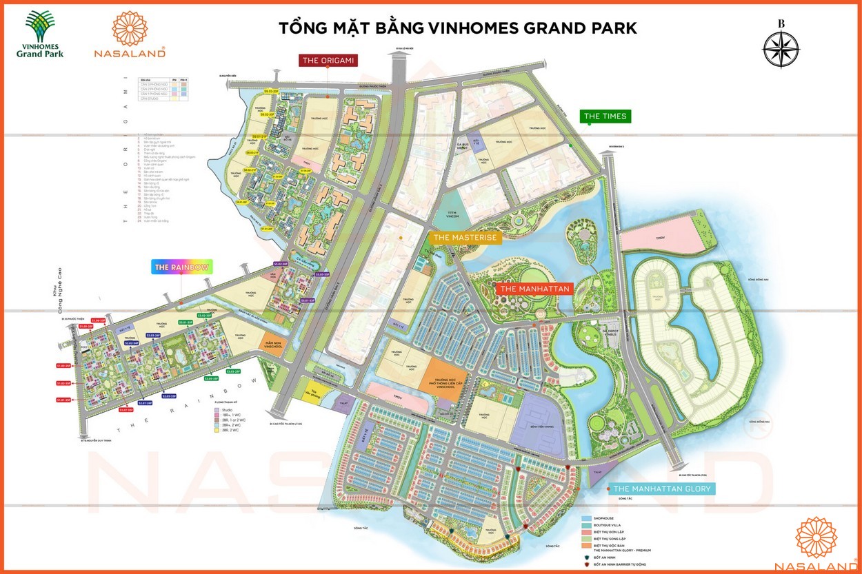Mặt bằng tổng thể chung cư quận 9 - Vinhomes Grand Park