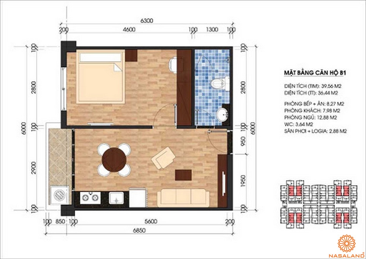 Thiết kế dự án căn hộ Unico Thăng Long - mẫu B1