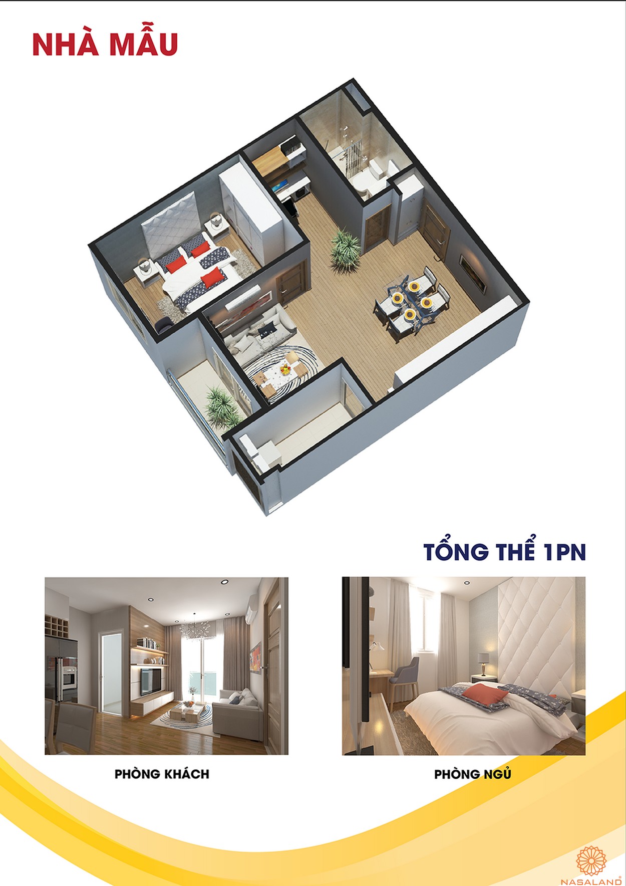 Nhà mẫu căn 1 phòng ngủ tại dự án căn hộ Asahi Towers quận 8