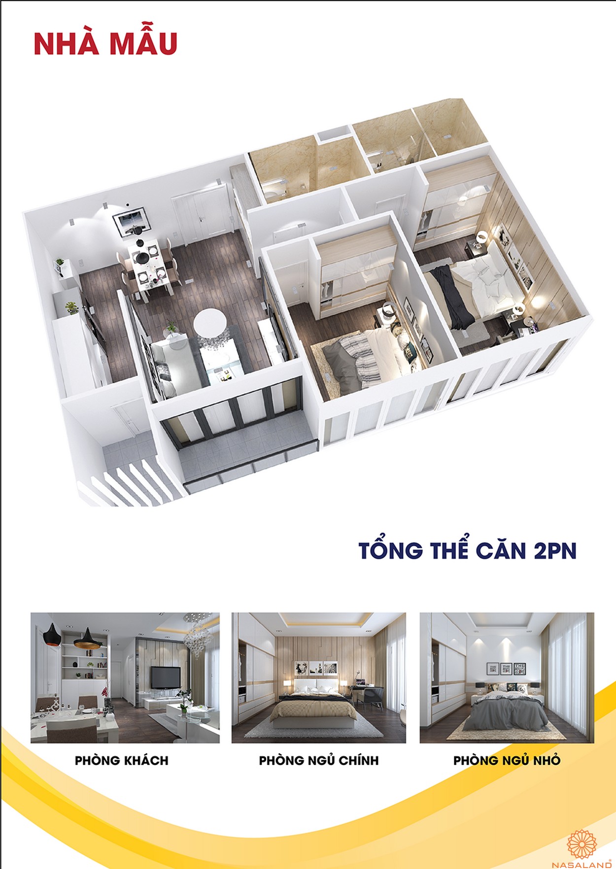Nhà mẫu căn 2 phòng ngủ tại dự án căn hộ Asahi Towers quận 8