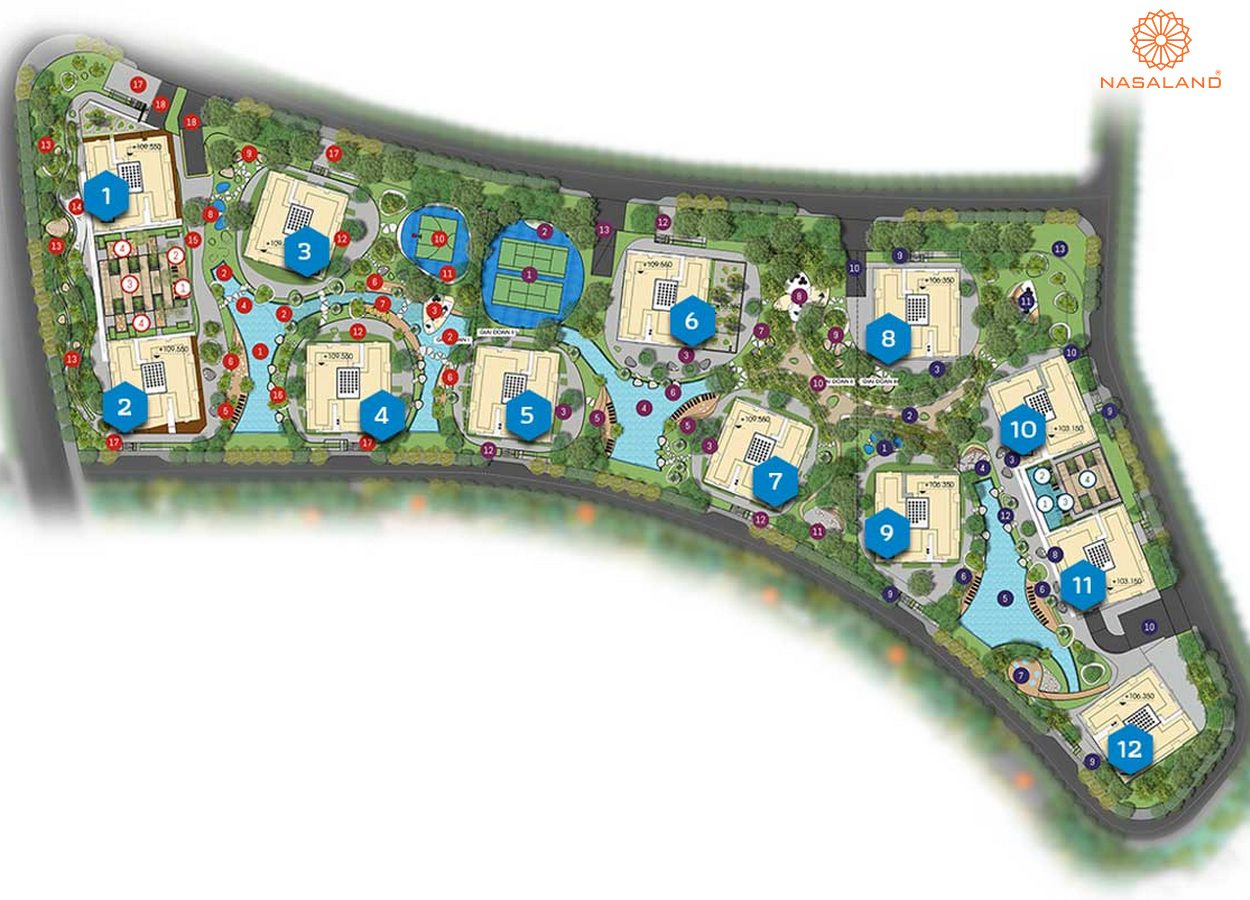 Dự án được phủ kín các mảng xanh mang đến không gian sống trong lành cho khách hàng mua DatXanhHomes Riverside