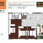 Thiết kế căn hộ 3PN - 116.7 m2