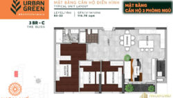 Thiết kế căn hộ 3PN - 116.7 m2