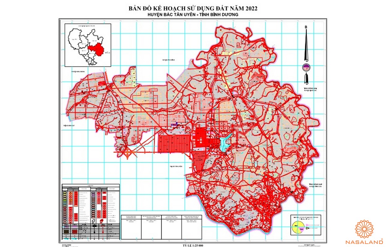 Bản đồ quy hoạch sử dụng đất huyện Bắc Tân Uyên năm 2022