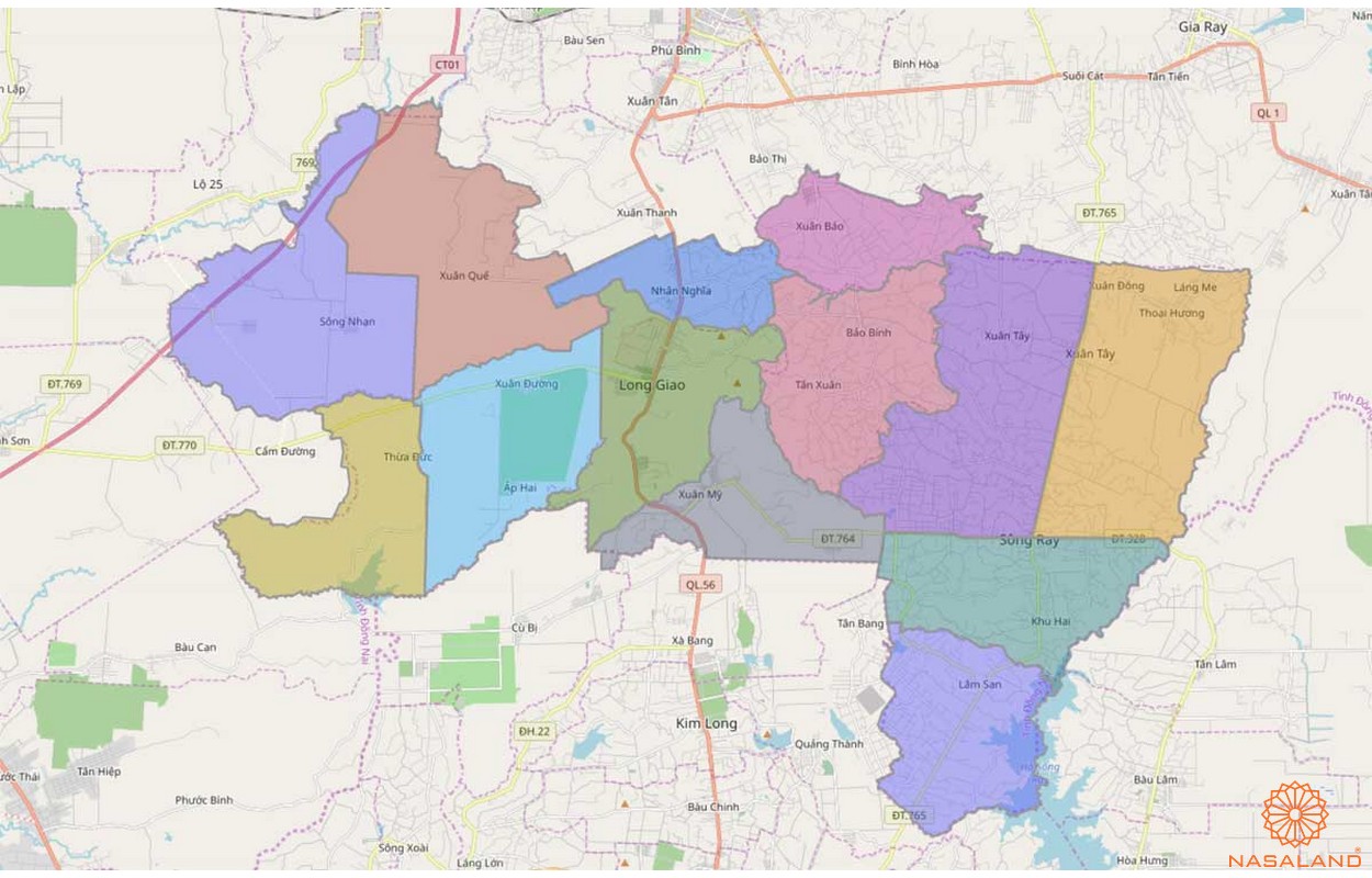 Quy hoạch sử dụng đất huyện Cẩm Mỹ - Bản đồ hành chính huyện Cẩm Mỹ