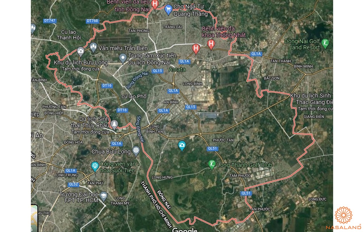 Quy hoạch sử dụng đất thành phố Biên Hòa - Bản đồ vệ tinh thành phố Biên Hoà