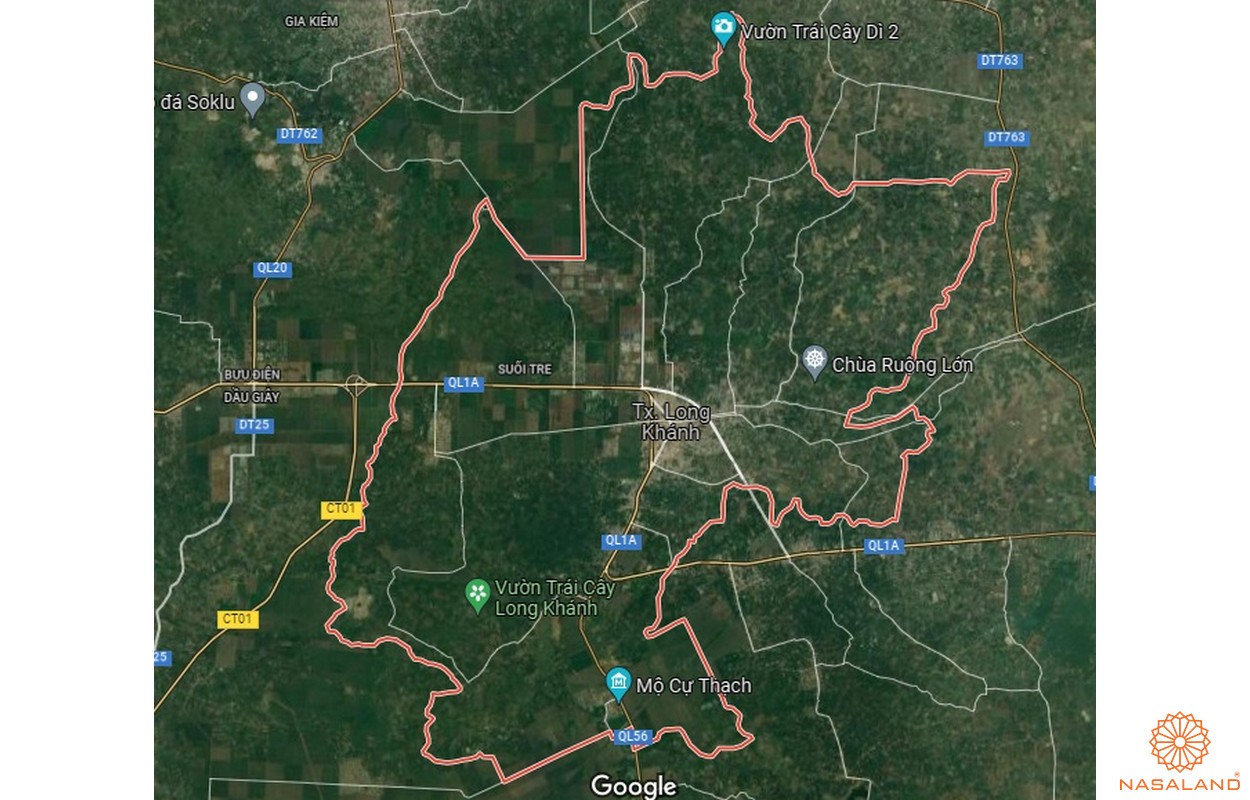 Quy hoạch sử dụng đất thành phố Long Khánh - Bản đồ vệ tinh thành phố Long Khánh