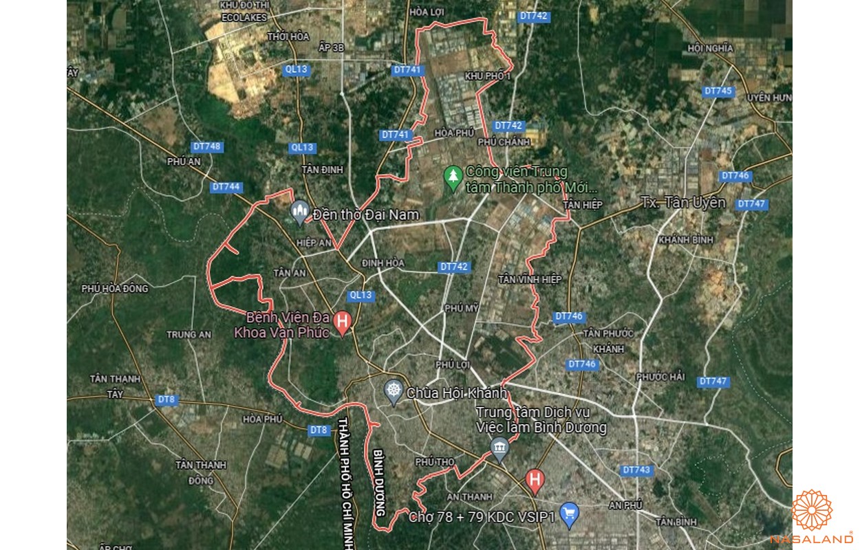 Bản đồ quy hoạch sử dụng đất Thành phố Thủ Dầu Một mới nhất