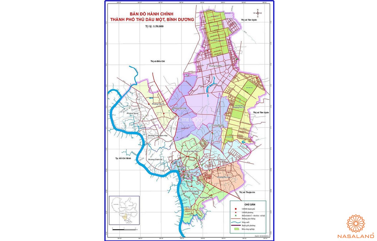 Quy hoạch sử dụng đất Thành phố Thủ Dầu Một - Bản đồ hành chính TP Thủ Dầu Một