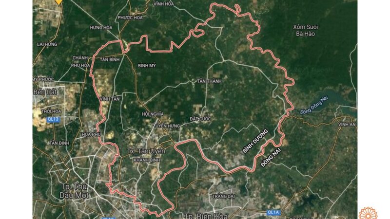 Quy hoạch sử dụng đất thị xã Tân Uyên - Bản đồ vệ tinh thị xã Tân Uyên