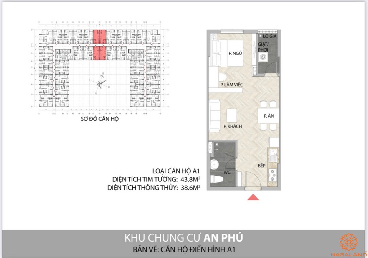 Thiết kế mẫu căn hộ A1 dự án Tecco Felice Homes Thuận An