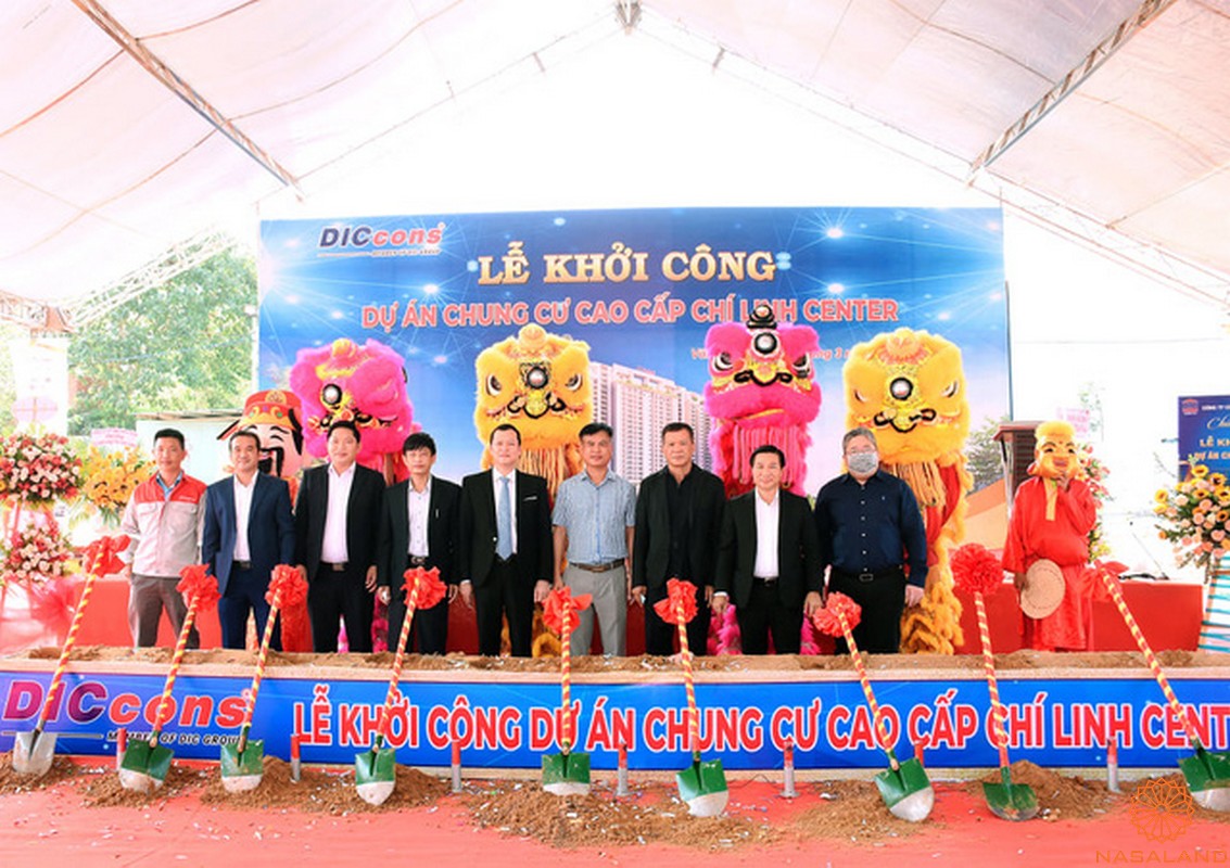 Hình ảnh lễ khởi công sau khi hoàn tất các thủ tục pháp lý Chí Linh Center Vũng Tàu