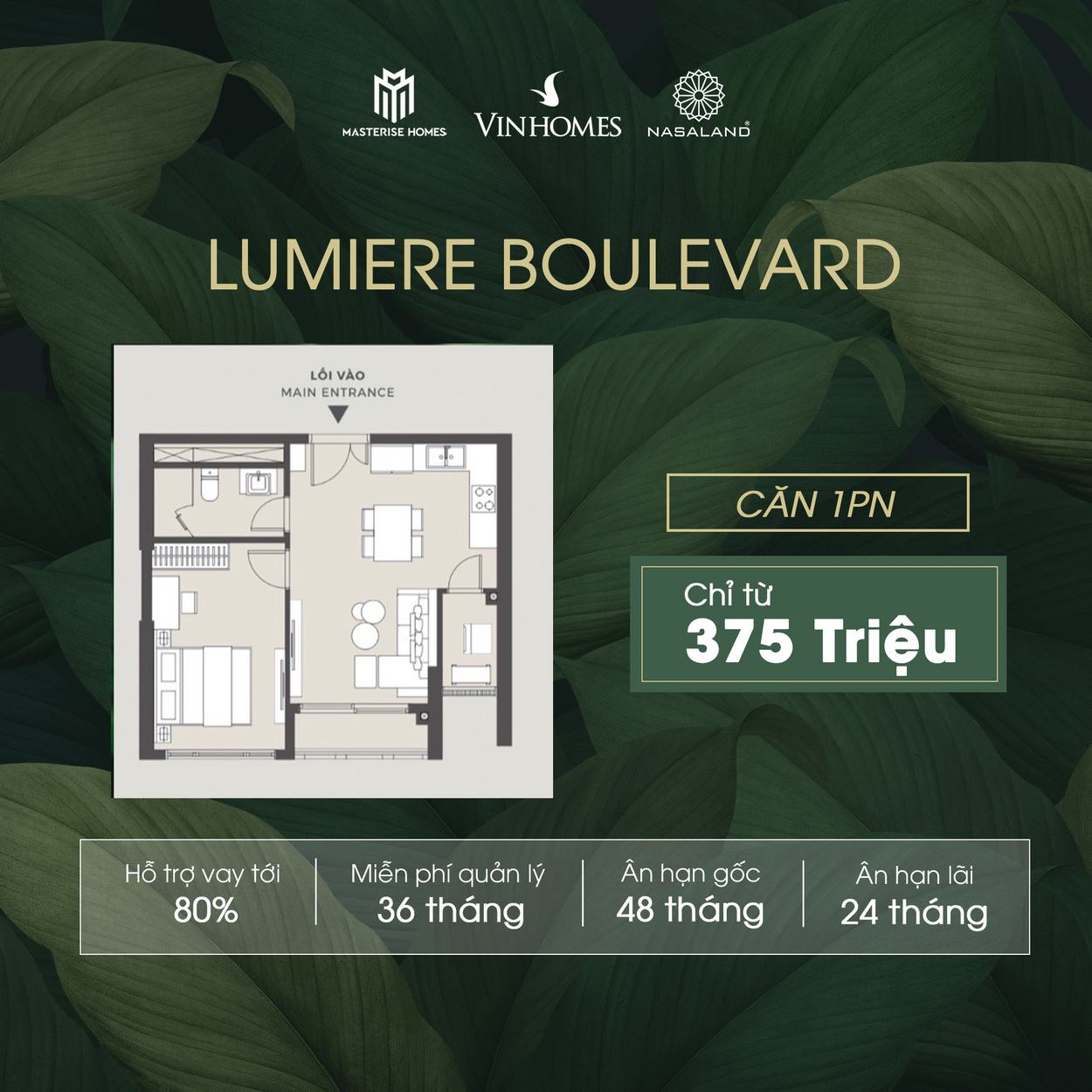Giá bán Lumiere Boulevard - Căn hộ 1PN