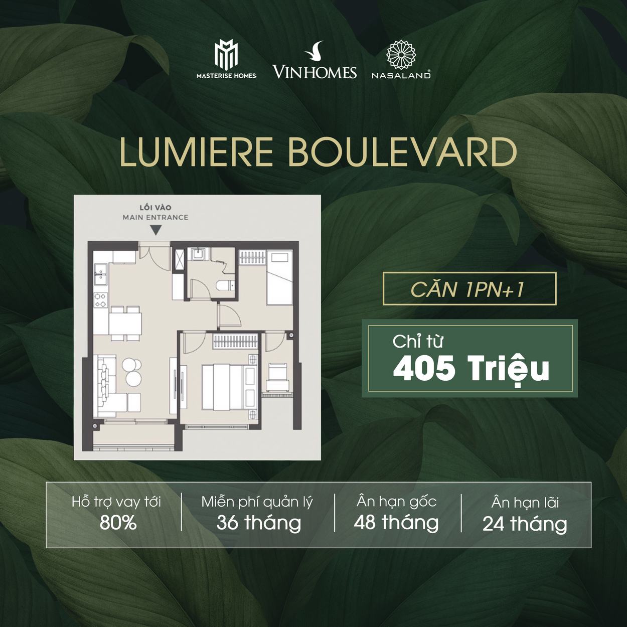 Giá bán Lumiere Boulevard - Căn hộ 1PN+1