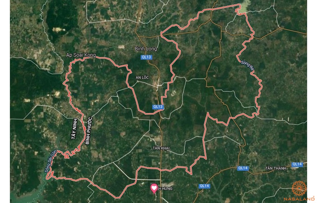 Quy hoạch sử dụng đất huyện Hớn Quản - Bản đồ vệ tinh huyện Hớn Quản