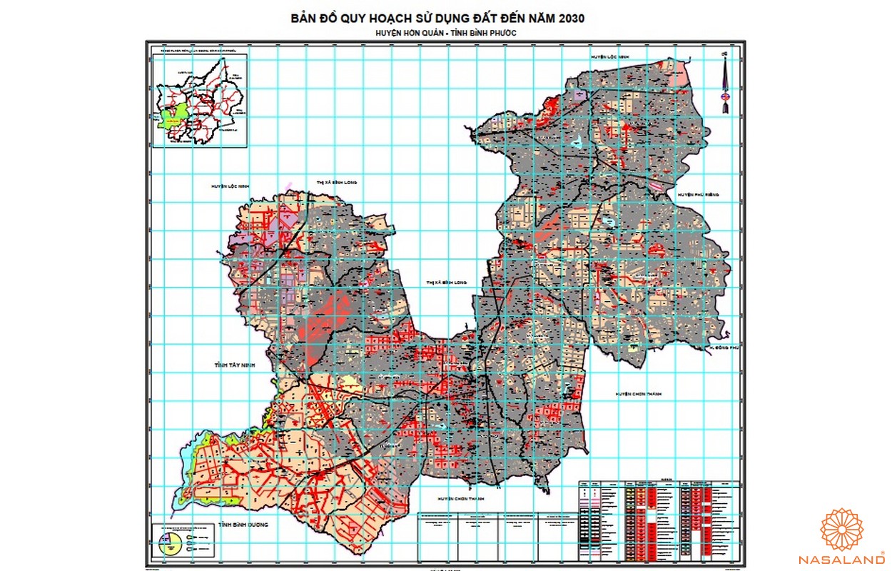 Bản đồ quy hoạch sử dụng đất huyện Hớn Quản