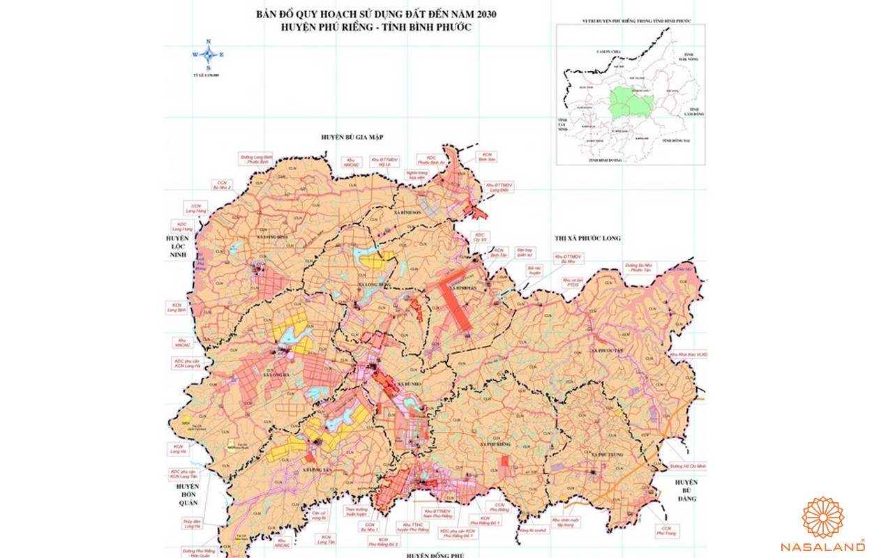 Bản đồ quy hoạch sử dụng đất huyện Phú Riềng