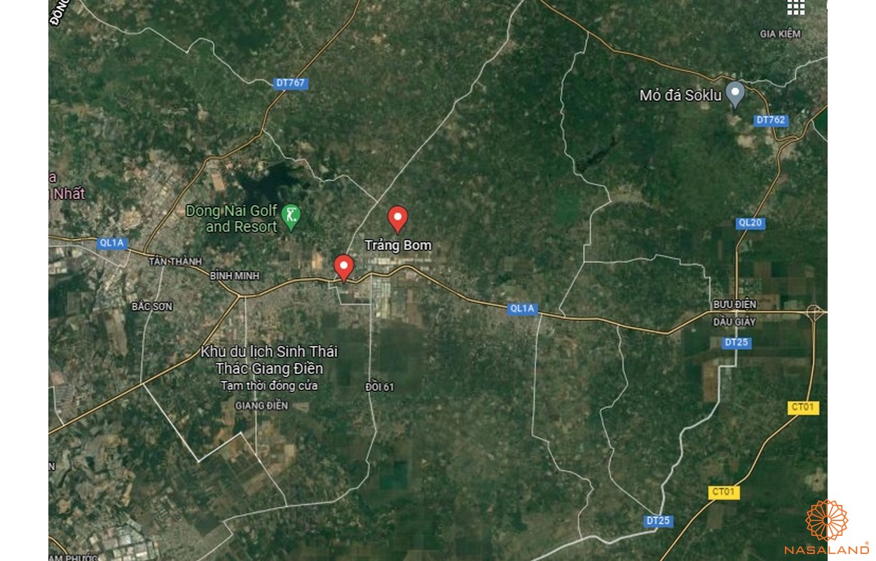 Quy hoạch sử dụng đất huyện Trảng Bom - Bản đồ vệ tinh huyện Trảng Bom