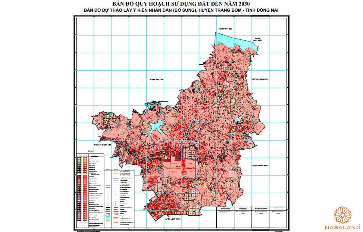 Bản đồ quy hoạch sử dụng đất huyện Trảng Bom