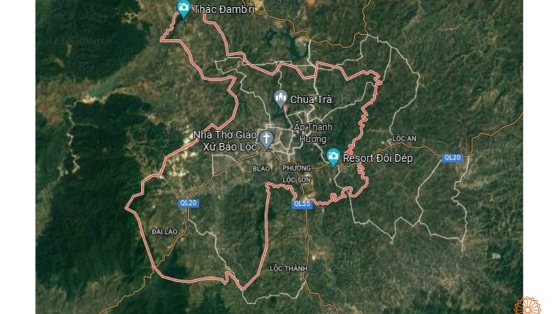 Quy hoạch sử dụng đất thành phố Bảo Lộc - Bản đồ vệ tinh thành phố Bảo Lộc