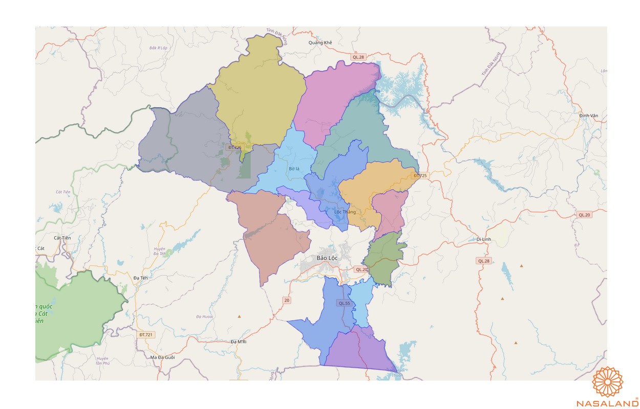 Bản đồ hành chính Huyện Bảo Lâm mới nhất