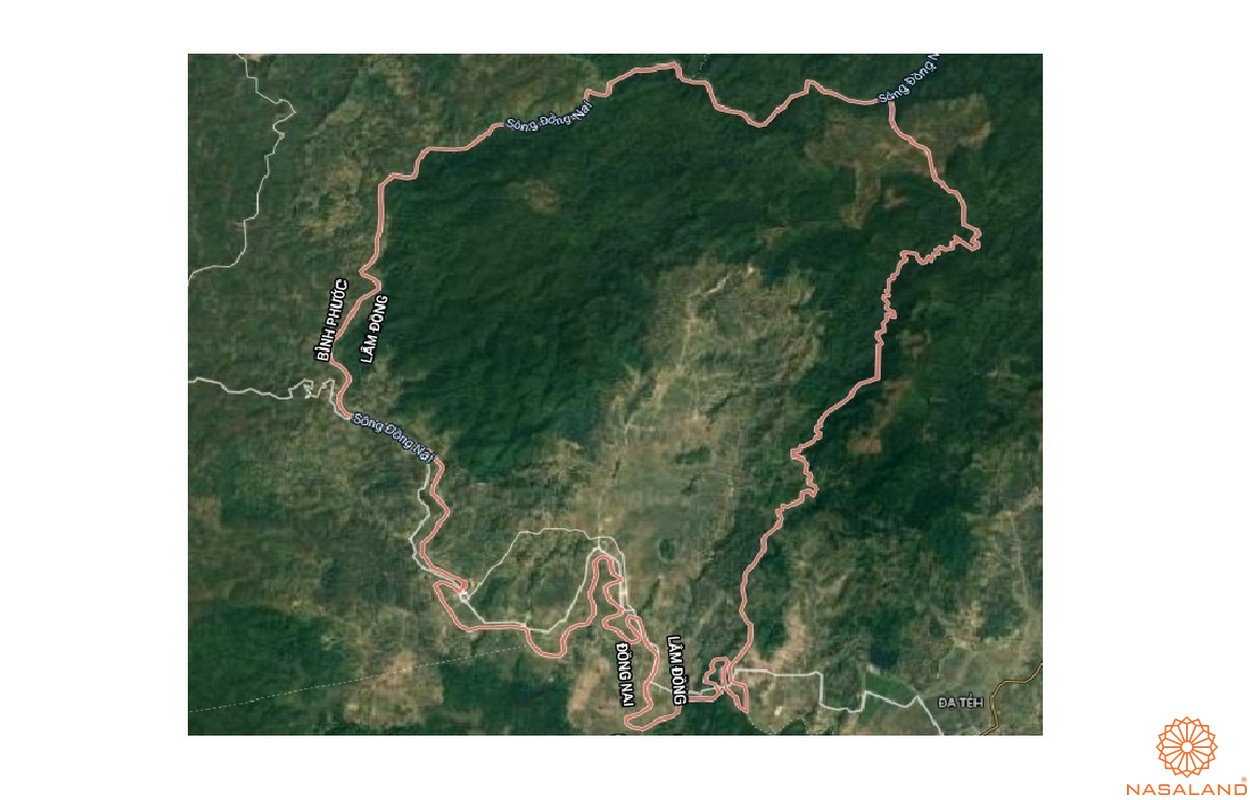 Huyện Cát Tiên với góc chụp từ vệ tinh