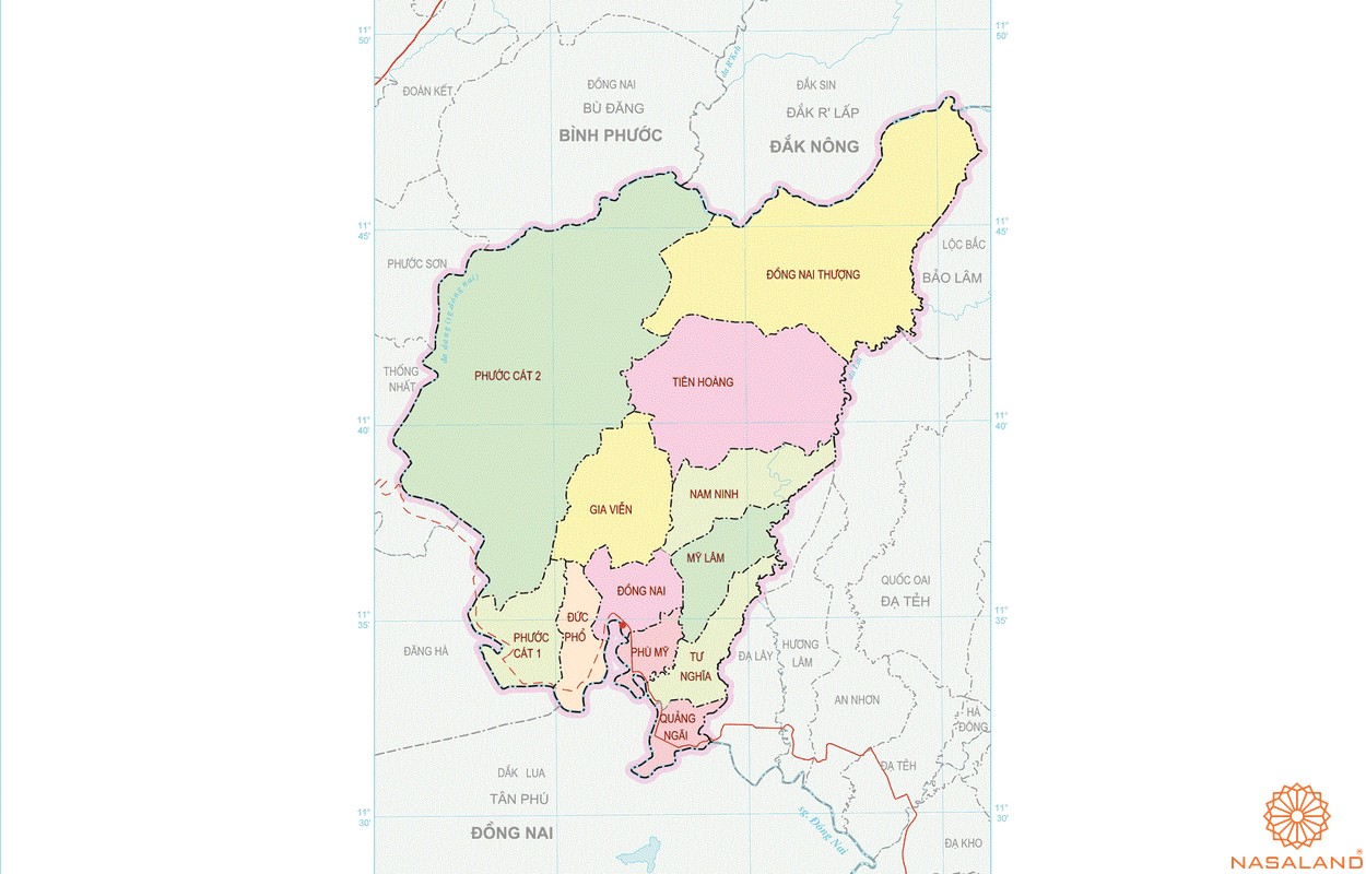 Bản đồ hành chính của Huyện Cát Tiên