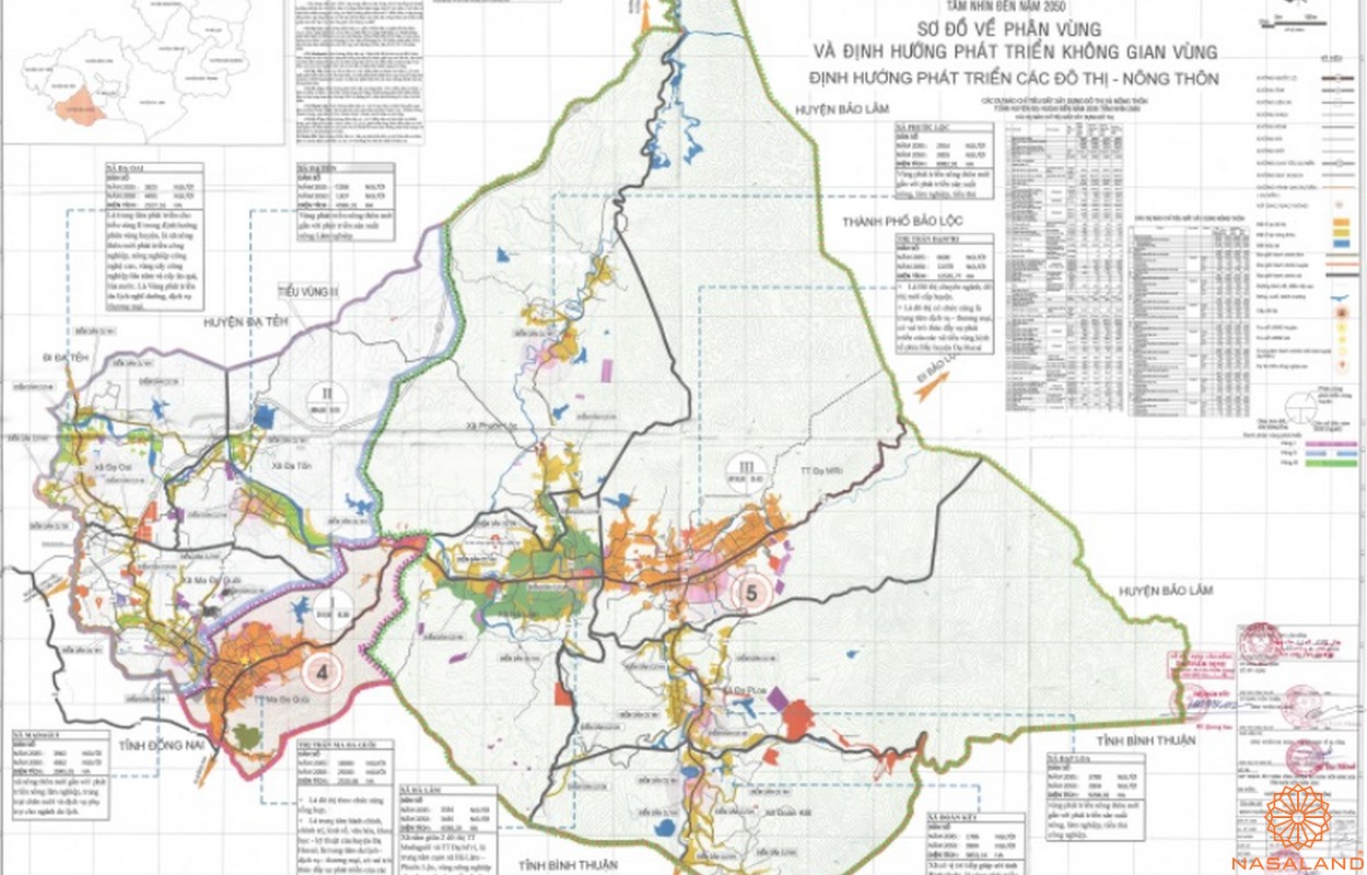 Bản đồ quy hoạch sử dụng đất Huyện Đạ Huoai tầm nhìn đến năm 2035