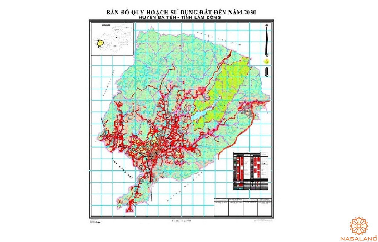 Bản đồ quy hoạch sử dụng đất Huyện Đạ Tẻh đến năm 2030 - tỉnh Lâm Đồng