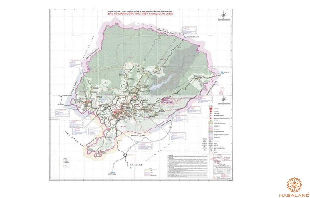 Bản đồ định hướng phát triển không gian vùng của Huyện Đạ Tẻh