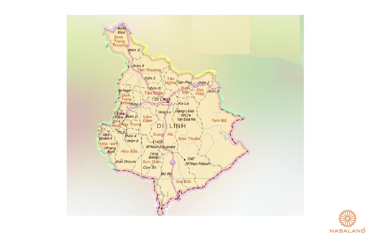 Bản đồ hành chính Huyện Di Linh