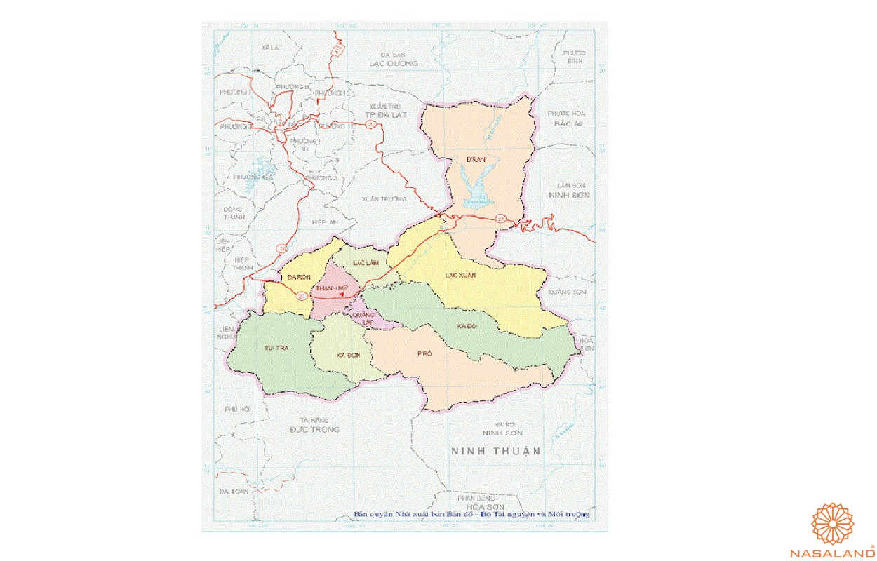 Bản đồ hành chính Huyện Đơn Dương được cập nhất mới nhất hiện nay