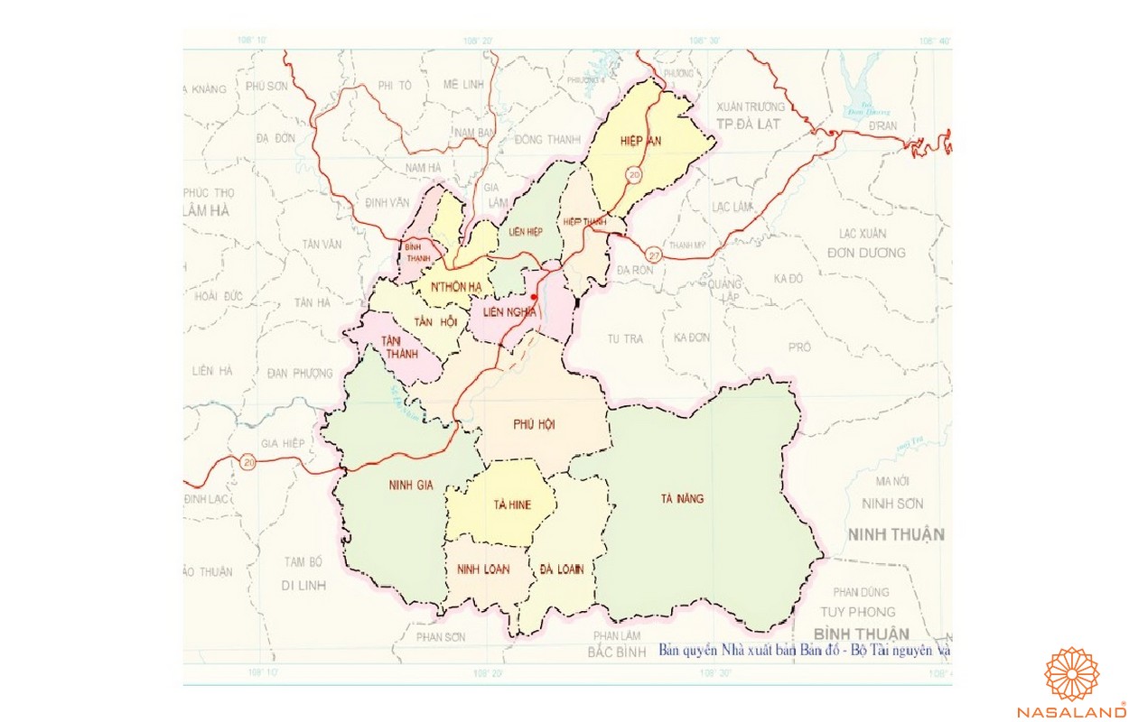 Bản đồ hành chính Huyện Đức Trọng cập nhật đến năm 2022