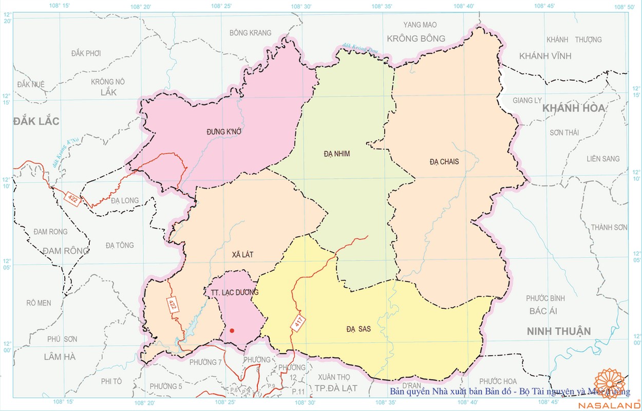 Bản đồ hành chính của Huyện Lạc Dương