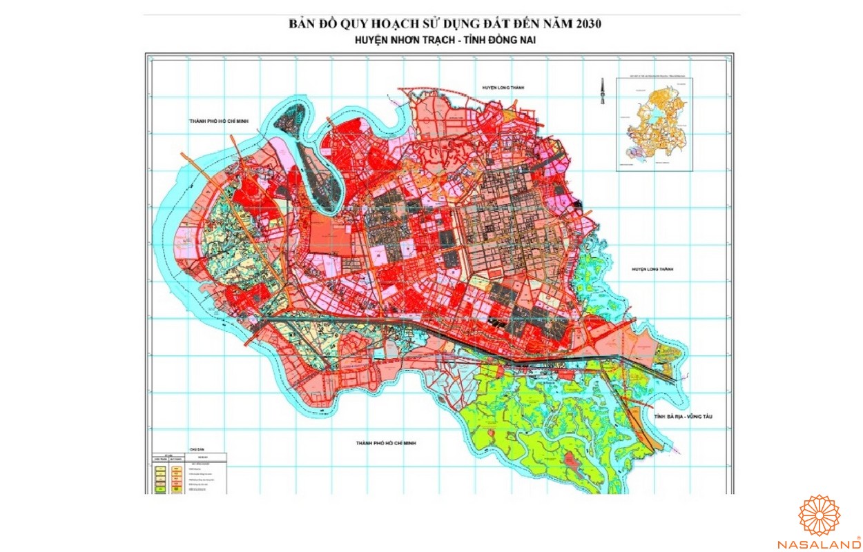 Bản đồ quy hoạch sử dụng đất Huyện Nhơn Trạch đến năm 2030