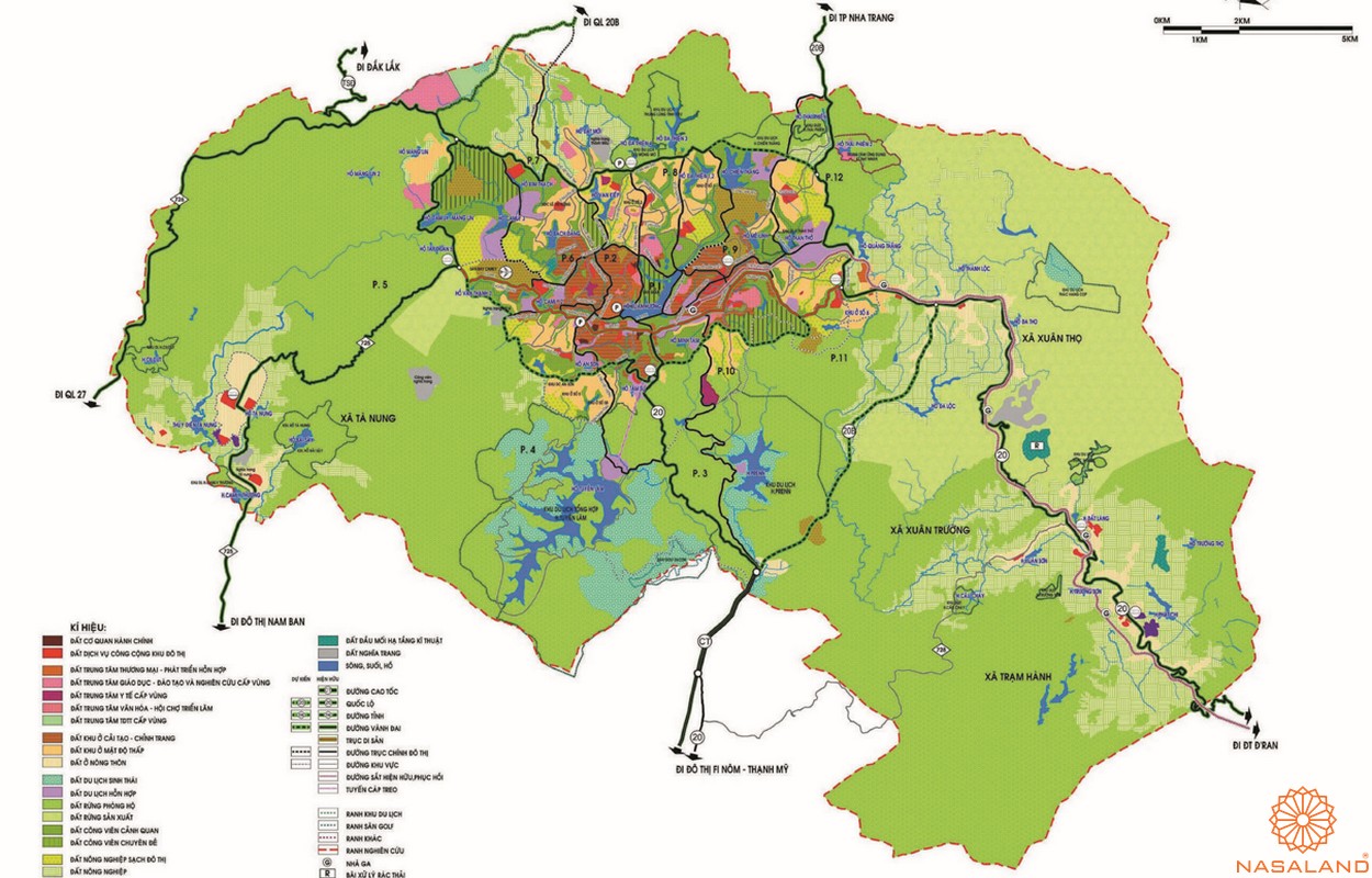 Bản đồ quy hoạch sử dụng đất Thành phố Đà Lạt