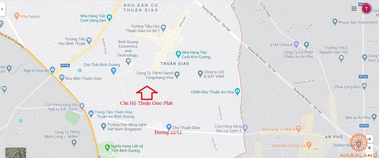 Vị trí tâm điểm của khu căn hộ Thuận Giao Phát Thuận An