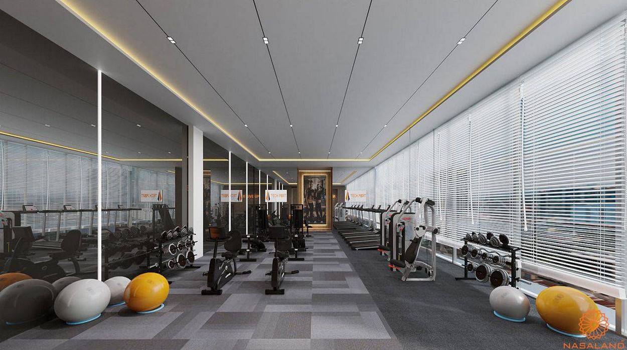 Phòng Gym được trang bị hệ thống máy móc hiện đại - Khu phức hợp văn phòng TechPort City