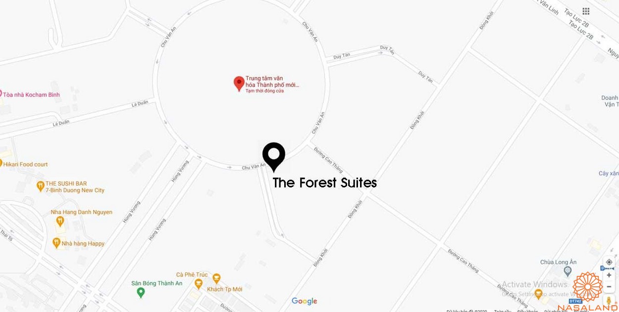 Vị trí tâm điểm của khu The Forest Suites