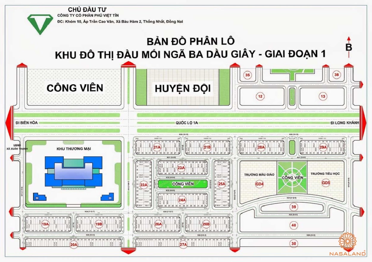 Dự án Khu đô thị Dầu Giây Center City - đất nền huyện Thống Nhất