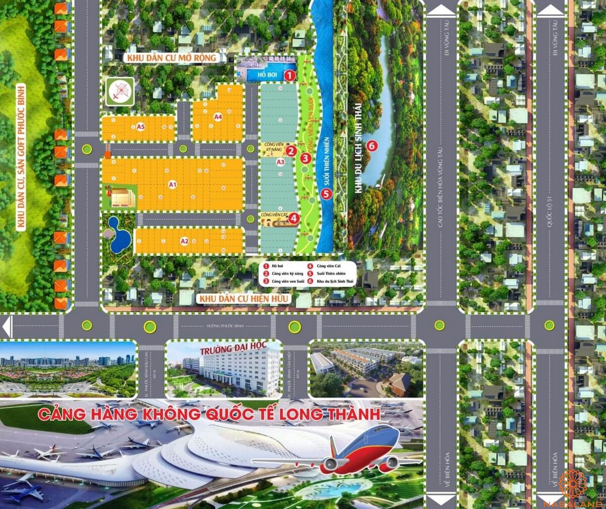 Mặt bằng tổng thể dự án đất nền Long Thành Airport Village