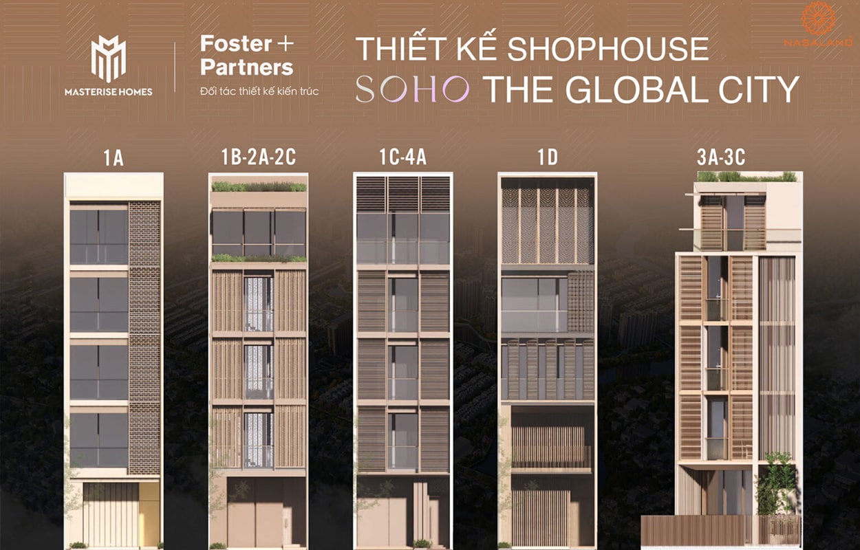 Hình ảnh thiết kế shophouse dự án Soho Global City - Nội thất bàn giao Soho Global City