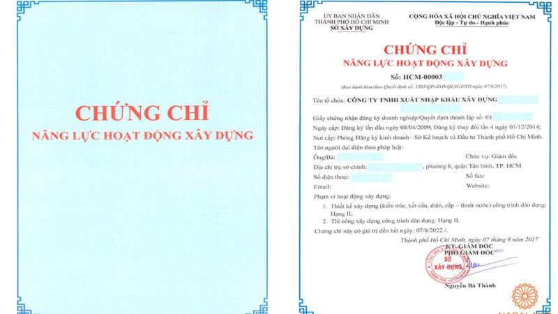 Thủ tục hồ sơ để xin cấp chứng chỉ tương tự thủ tục xin cấp chứng chỉ năng lực xây dựng